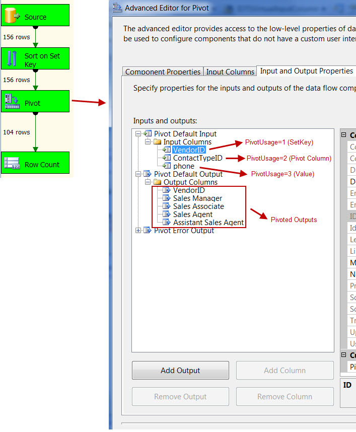 Screen Capture 3 - SSIS Pivot Transformation does not require Aggregation Function